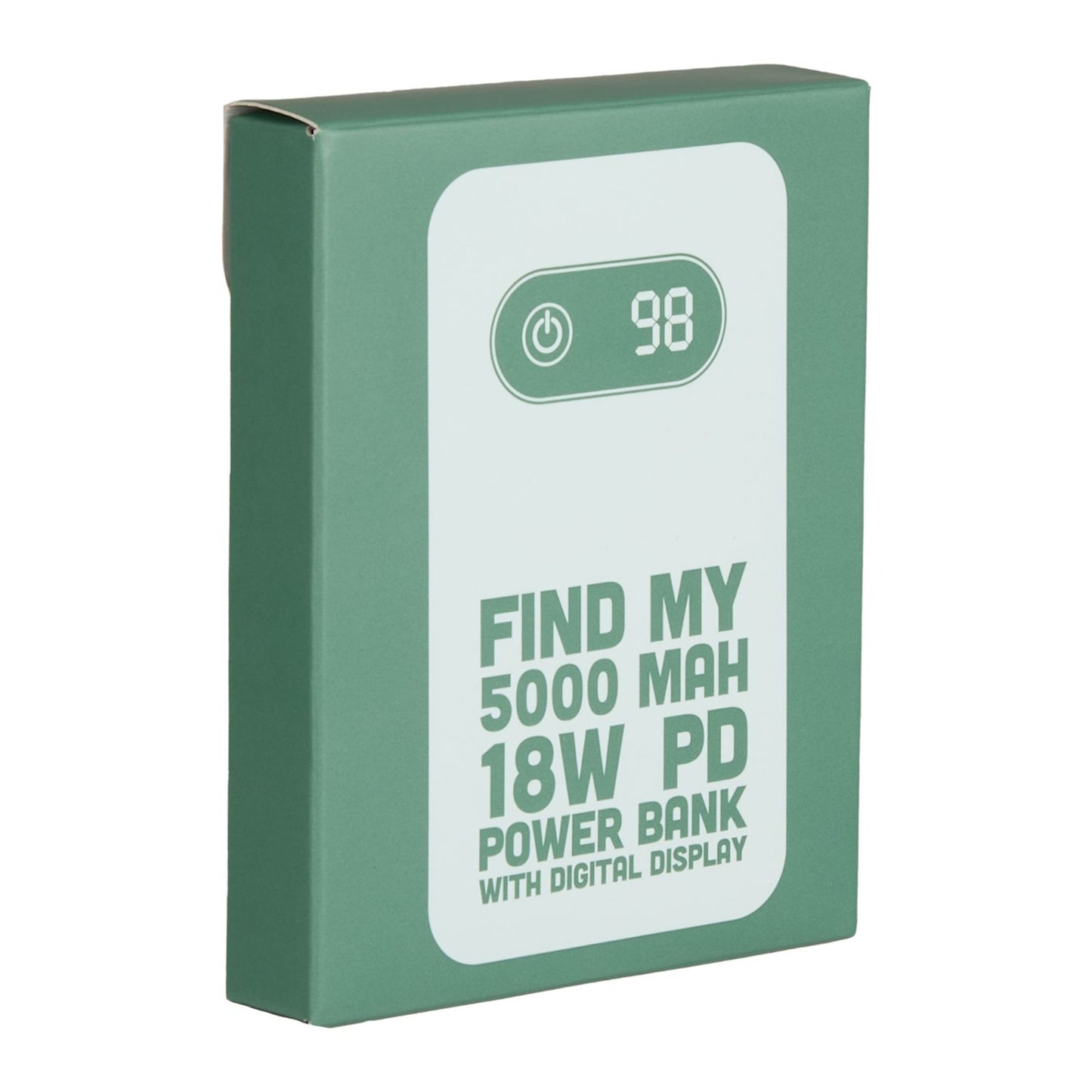Find My 5,000 mAh 18W PD Power Bank with Digital Display