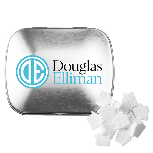 Domed Tin with House Shaped Mints