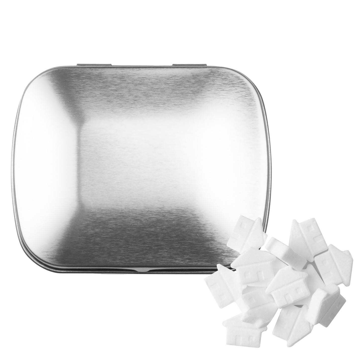 Domed Tin with House Shaped Mints